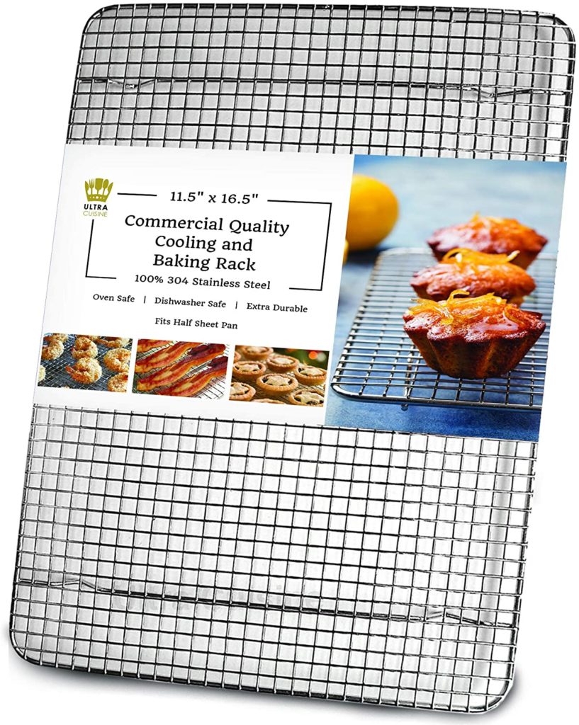 Dishwasher-Safe 100% Stainless Steel Wire Cooling Rack for Baking