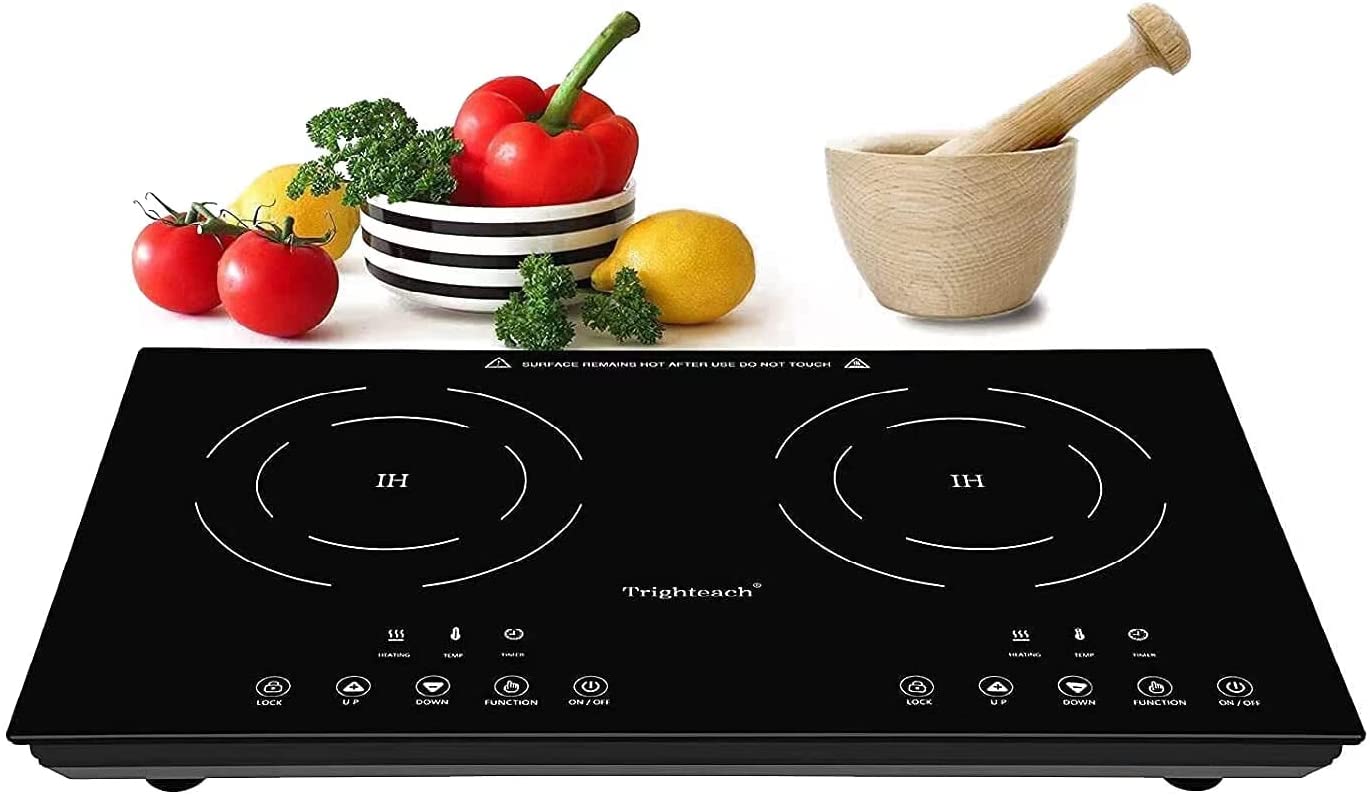 Trighteach Portable Induction Cooktop, Double Countertop Burner