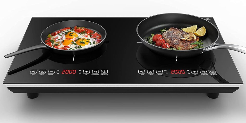VBGK Double Induction Cooktop 2000W Countertop Burner Hot Plate with LCD Sensor