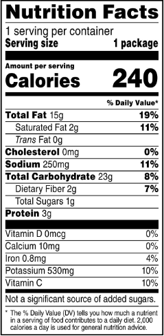 nutrition facts lays