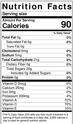 Apple and Eve Apple Juice Nutrition Facts