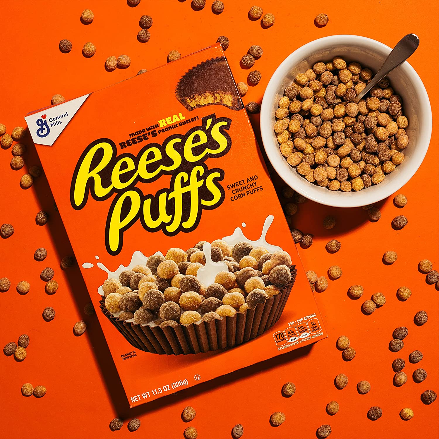 Reese's Puffs Cereal, Chocolatey Peanut Butter, with Whole Grain