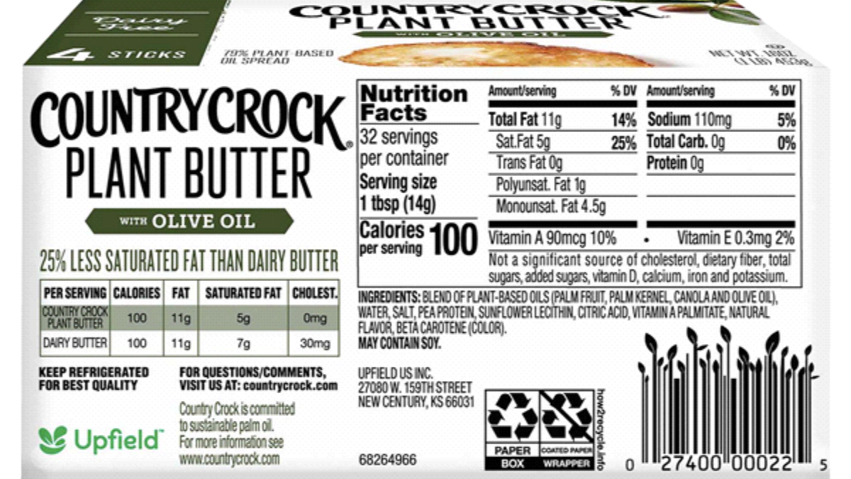 Country Crock Plant Based Butter Nutrition Facts