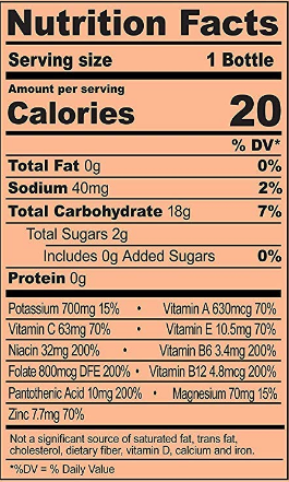 body armor nutrition facts