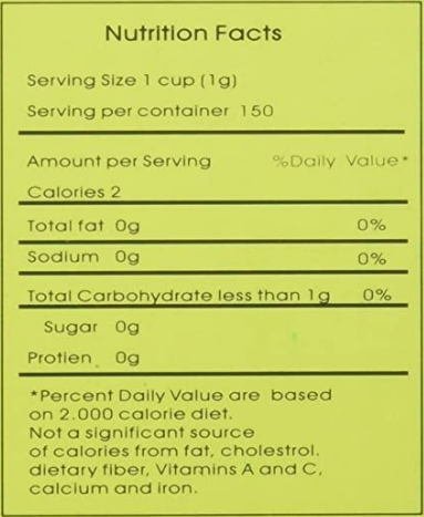 ding tea nutrition facts