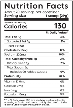 truvni nutrition facts