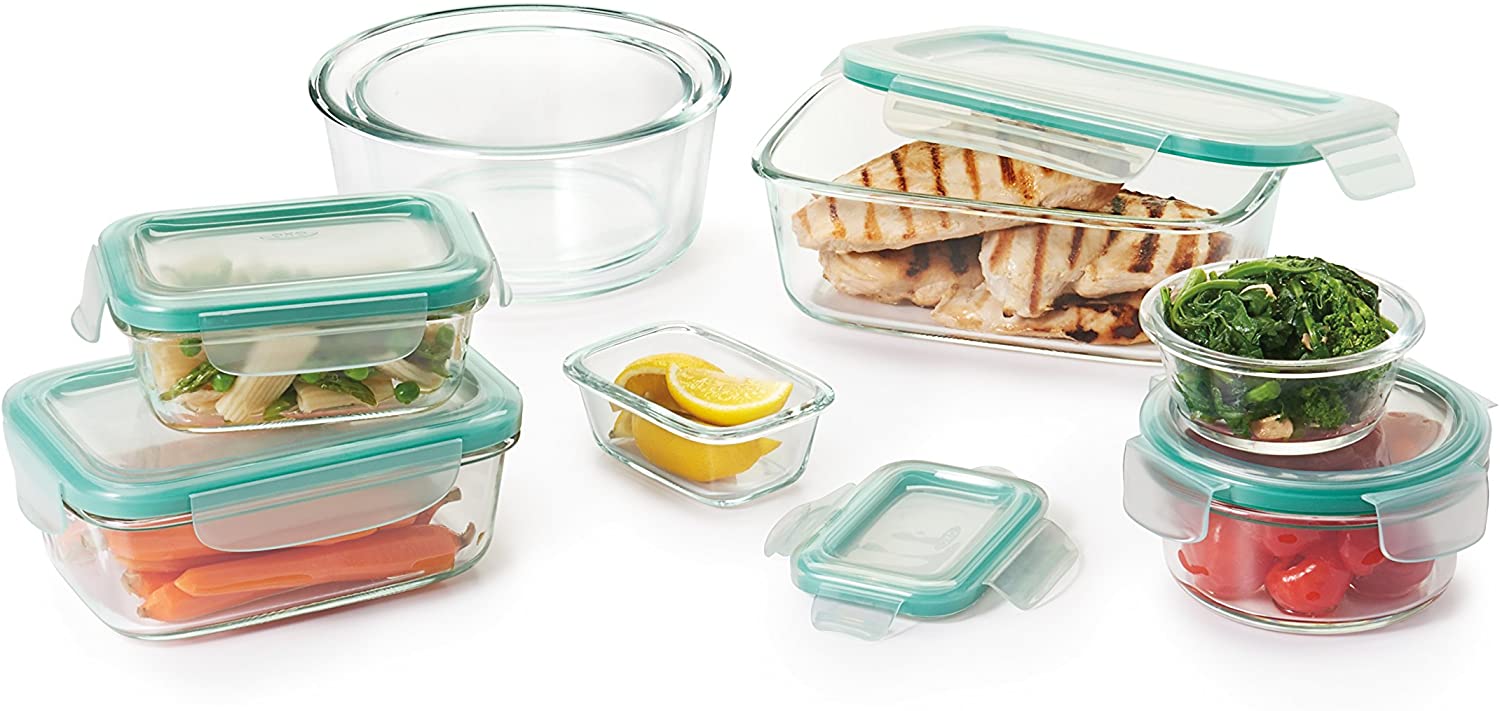 OXO Good Grips 16 Piece Smart Seal Leakproof Glass Food Storage Container