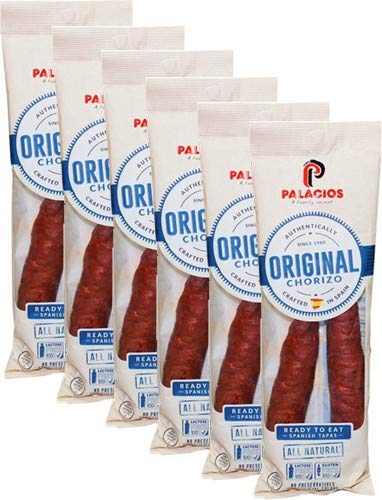 Chorizo Autentico by Palacios. Imported from Spain. 7.9 Ounce Pack of 6