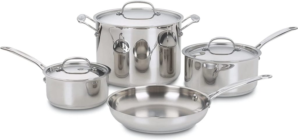 Cuisinart 77-7P1 7-Piece Chef's-Classic-Stainless Collection, Cookware Set