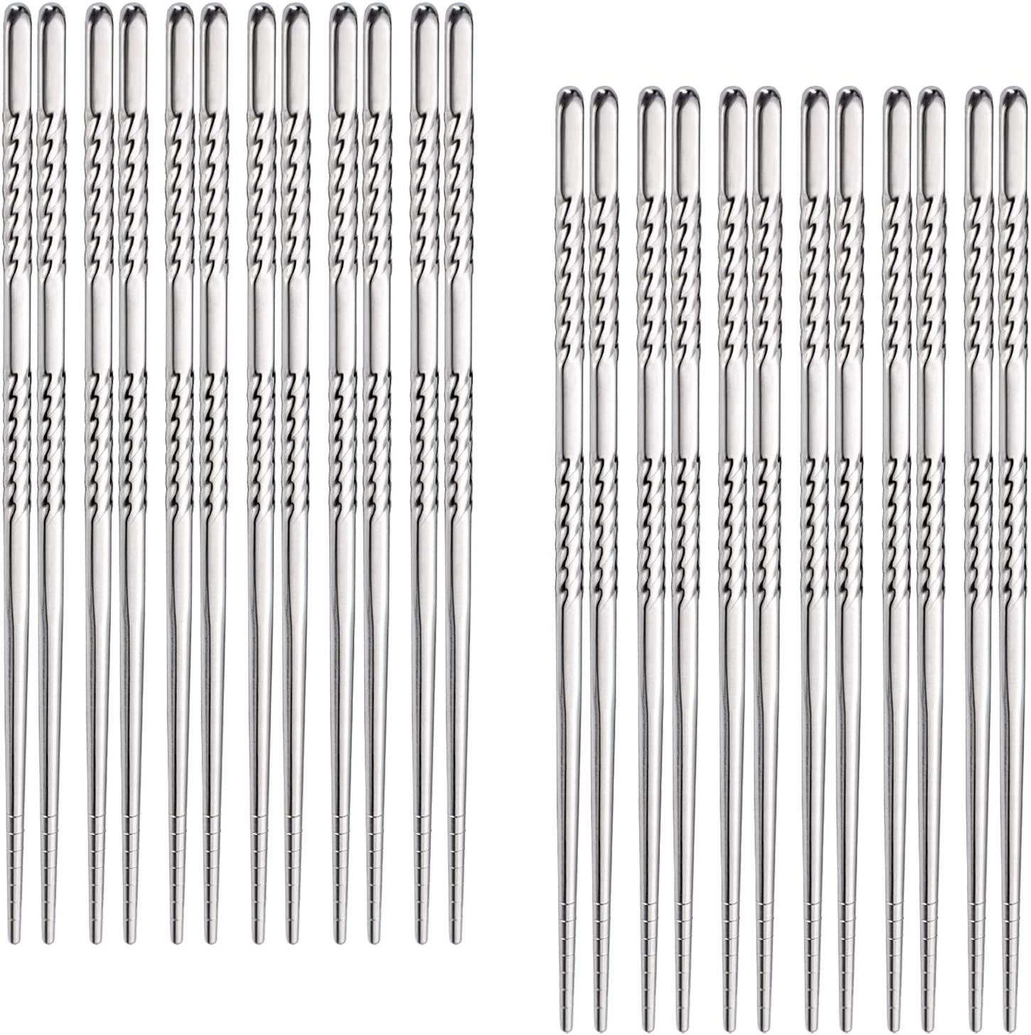 Hiware 12-Pairs Reusable Metal Chopsticks