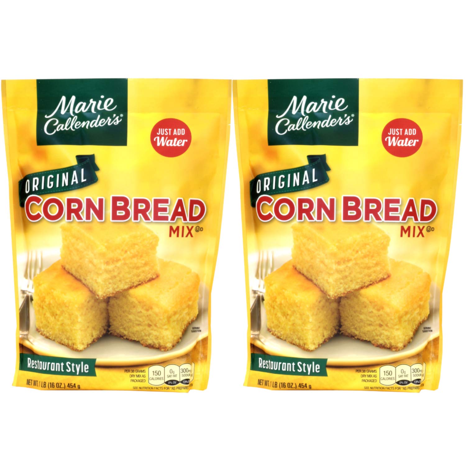 Marie Callender’s CornBread Mix, Original Flavor, 1LB BAG. Just Add Water, Mix, and Bake. Makes 8” Loaf (Pack of 2)