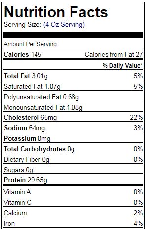 cooked tilapia nutrition facts